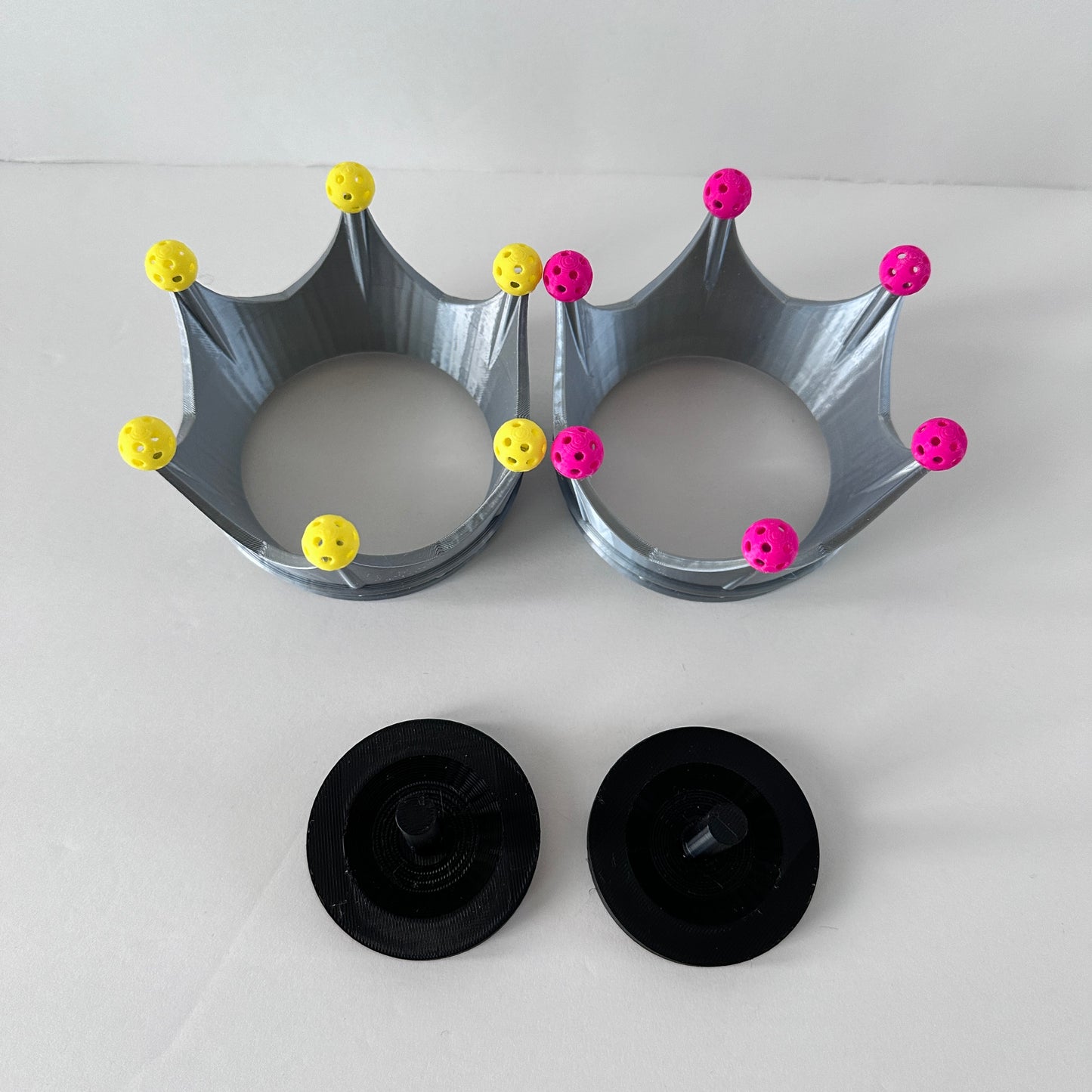 Mini Pickleball Tournament Trophy Set - King & Queen Crowns