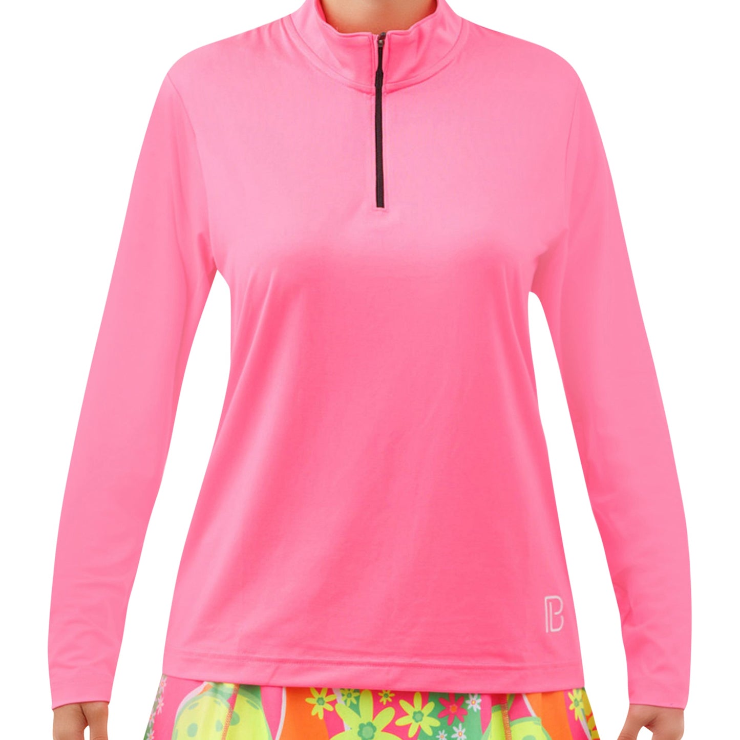 PB 1/4 Zip Long Sleeve Hot Pink