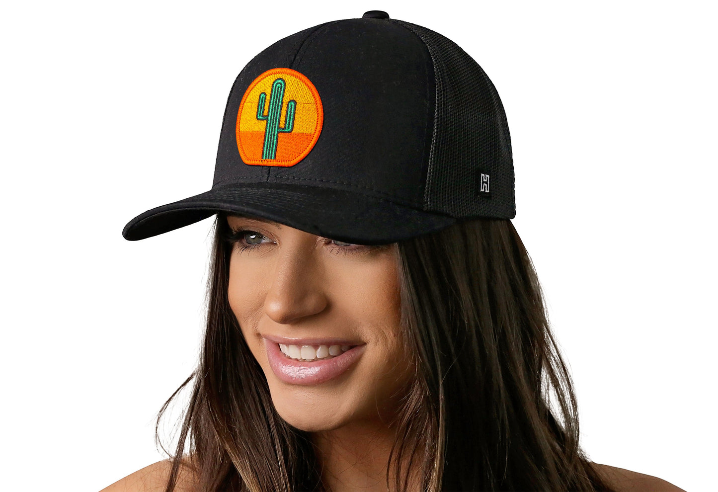 Cactus Sunset Trucker Hat | Black Cactus Sunet Snapback