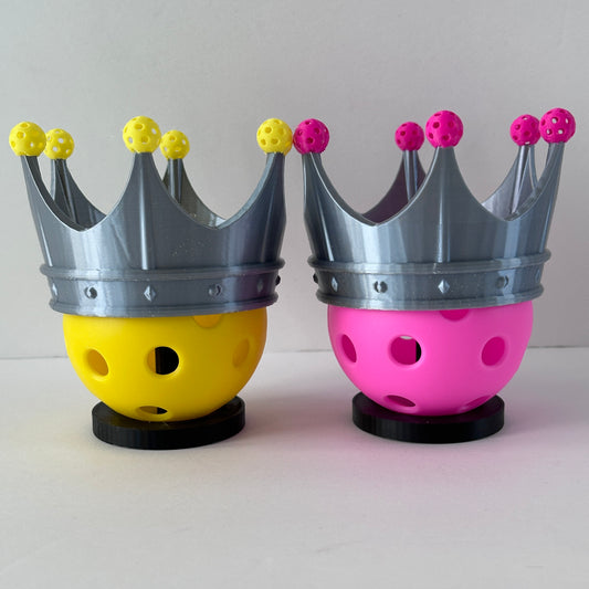 Mini Pickleball Tournament Trophy Set - King & Queen Crowns