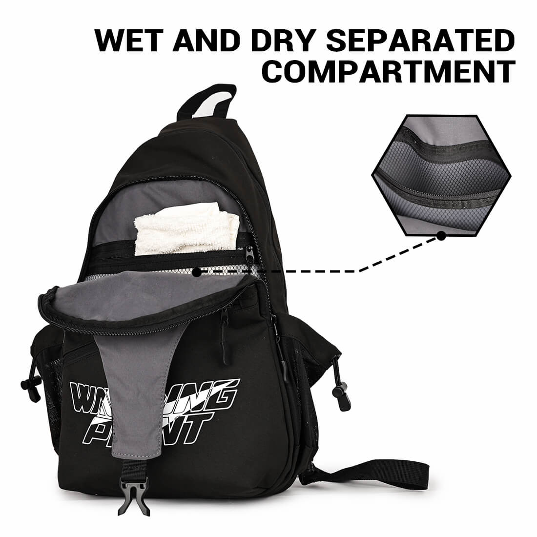 Pickleball Sling Bag - Black