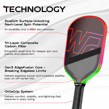 Rainbow Pickleball Paddle - Gen 3