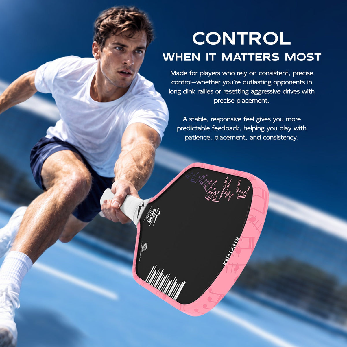 Rhythm Hybrid Pickleball Paddle – Pink
