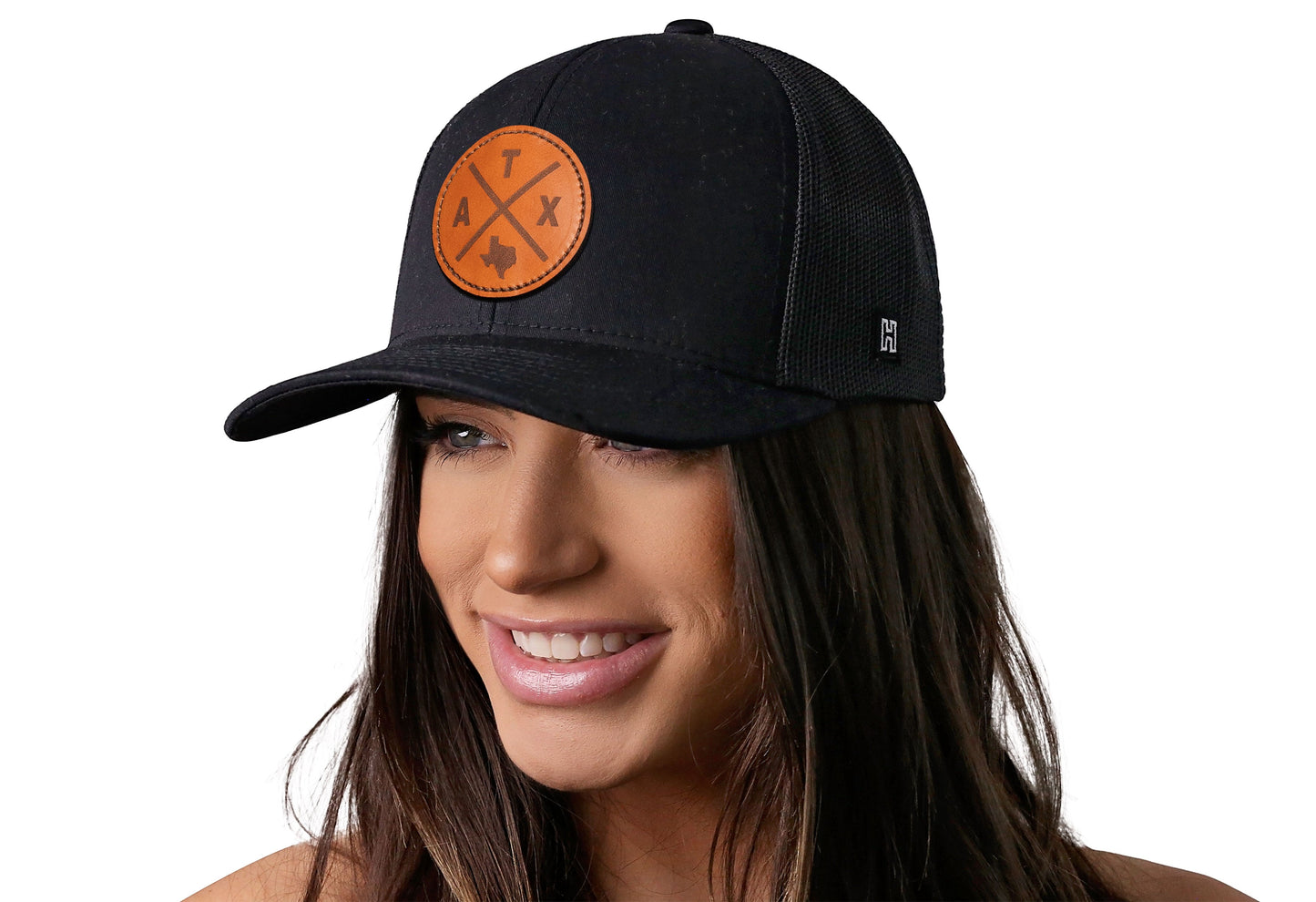 Austin Trucker Hat Leather  |  Black ATX X Snapback