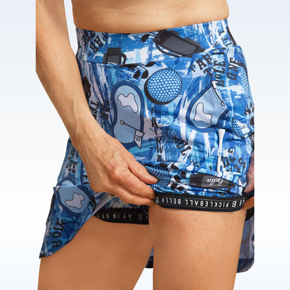 Pickleball Bella Graffiti 2 Straight Golf Skort