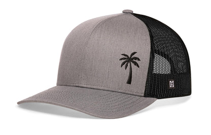 Palm Tree Trucker Hat  |  Gray-Black Island Snapback