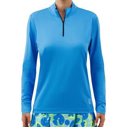 PB 1/4 Zip Long Sleeve Electric Blue
