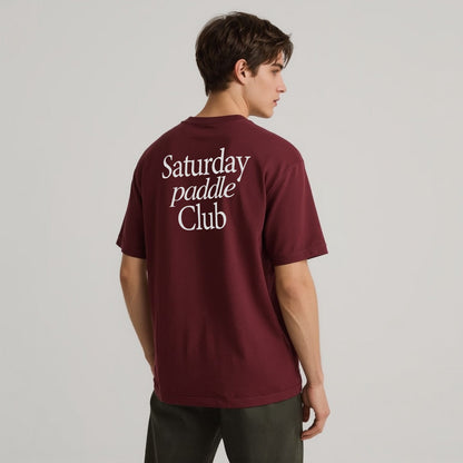 Saturday Paddle Club Pickleball Tee (Maroon)