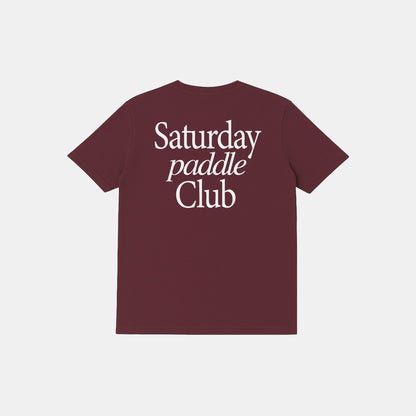 Saturday Paddle Club Pickleball Tee (Maroon)
