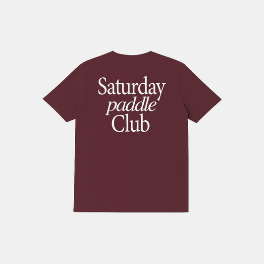 Saturday Paddle Club Pickleball Tee (Maroon)