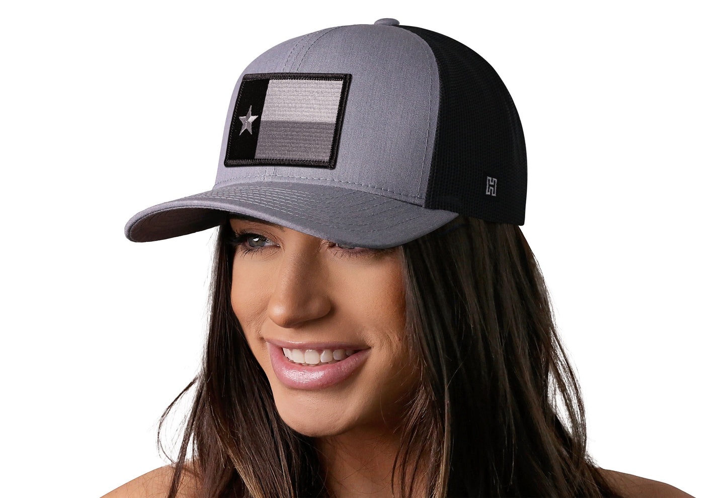 Texas Flag Trucker Hat  |  Gray-Black TX Snapback