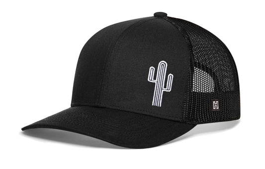 Cactus Trucker Hat  |  Black Cactus Snapback
