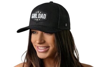 Girl Dad Trucker Hat  |  Black  Snapback