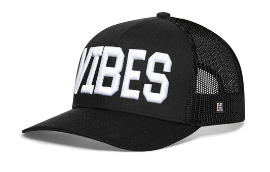 VIBES Trucker Hat  |  Black Good Times Snapback