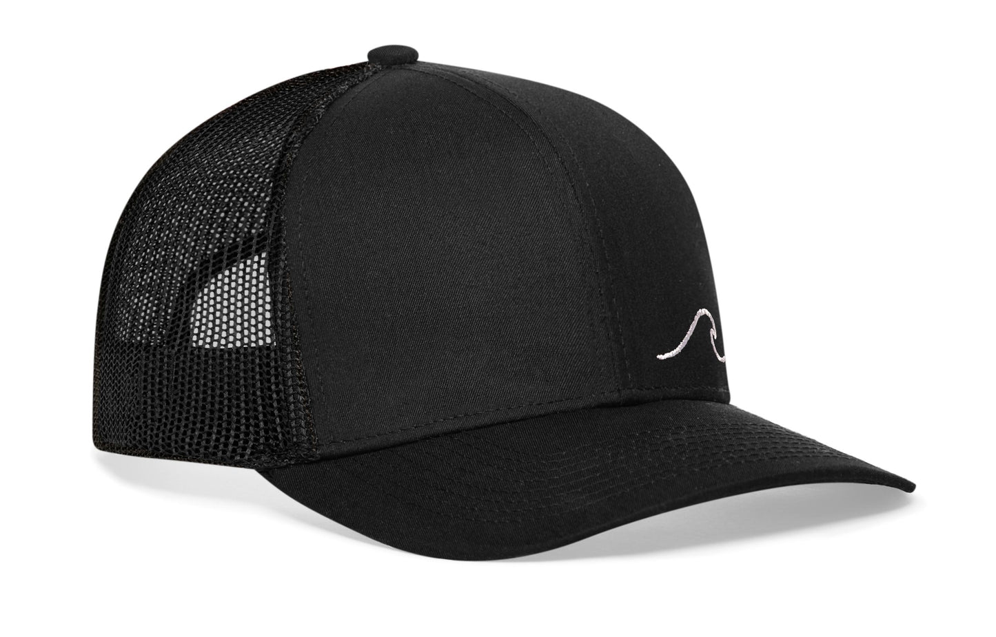 Wave Trucker Hat  |  Black Beach Snapback