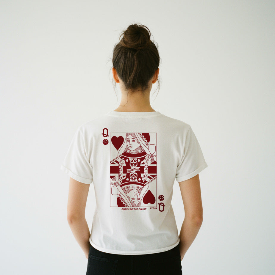 Queen of the Court v3 Cropped Pickleball Tee
