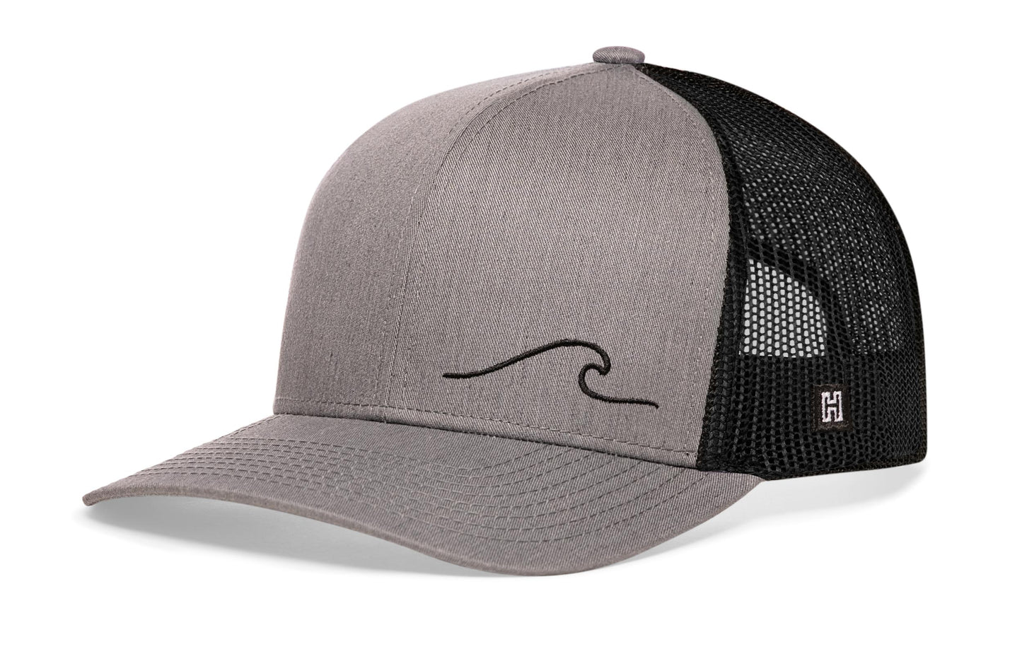 Wave Trucker Hat  |  Black Beach Snapback