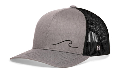 Wave Trucker Hat  |  Black Beach Snapback